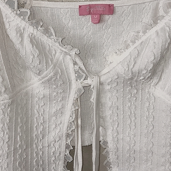 Lace Tie-Up Cami Top - Picture 2 of 2